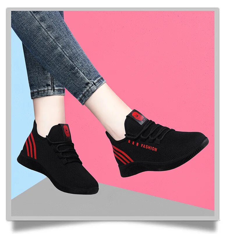 Women Running Sneakers Lace-Up Breathable Sport Shoes Lightweight Soft Walking Footwear Ladies Casual Shoes - WSA50042