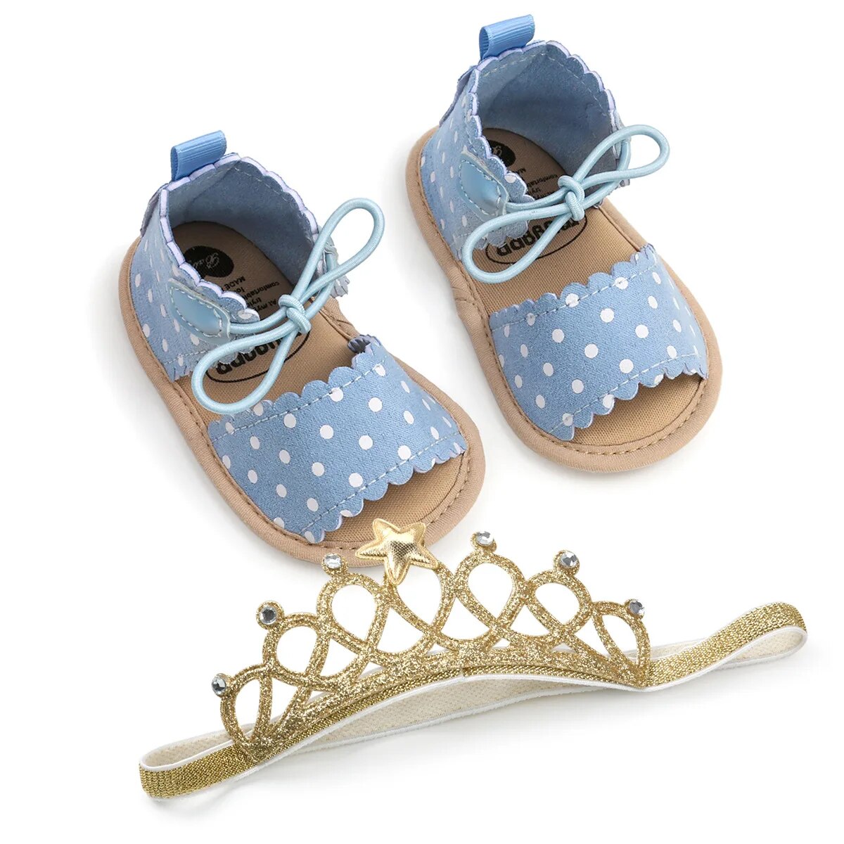 Baby Girl Summer Sandals New Dots Flat Toddler Infant Lace Soft-Sole Summer Sandals - BGSD50778