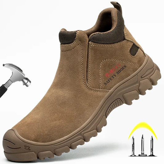 Men Comfortable Work Shoes Safety With Steel Toe Cap Anti-smash Sneakers Puncture-Proof Shoes - MS50304