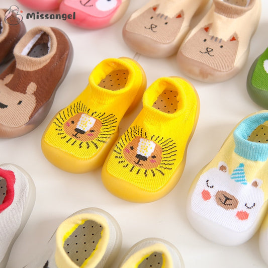 Baby Toddler Girls Cotton Non-slip Floor Socks Infant Boys Rubber Sole Cartoon Indoor Shoes - TGSH50692
