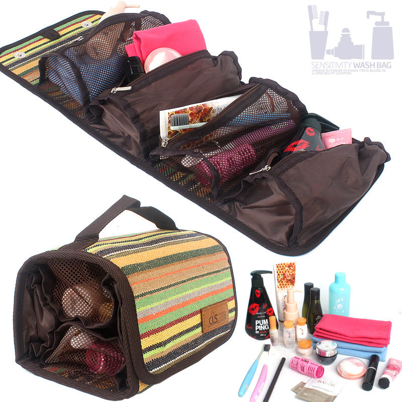 Travel Bag, Portable Camping Toiletry Bag, Travel Cosmetic Bag, Ethnic Style Organizing Bag, Storage Hanging Pocket Handbag