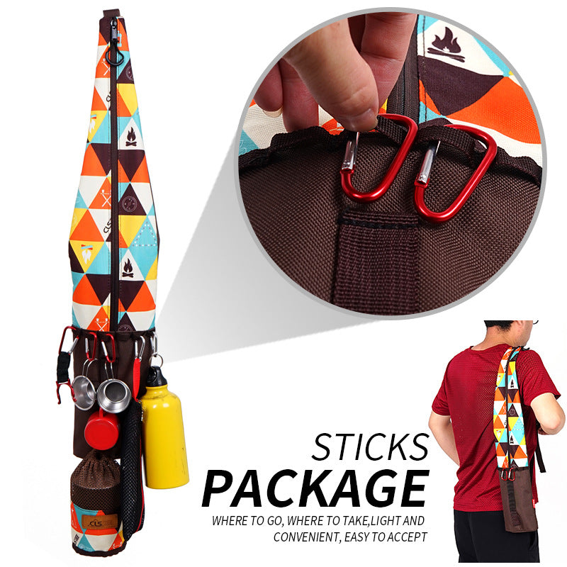 New Outdoor Trekking Pole Bag Waterproof Backpack Portable Crutch Storage Bag Fishing Rod Storage Bag Fishing Bag