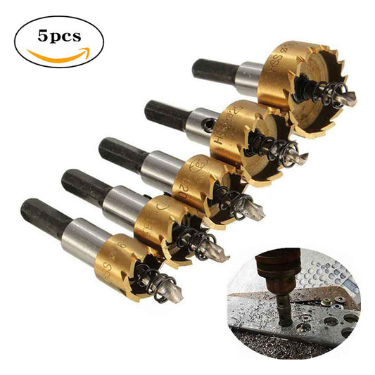 High-speed steel hole opener 16-30mm set 5pcs titanium-plated stainless steel hole expander metal sheet drilling drill bit