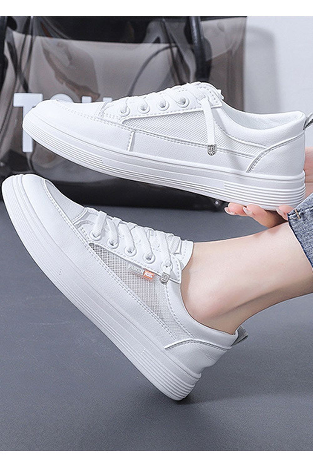 Women Solid Colored Fashion Round Toe Casual Thick Rubber Soled Athletic Sneaker Shoes - WSC15560