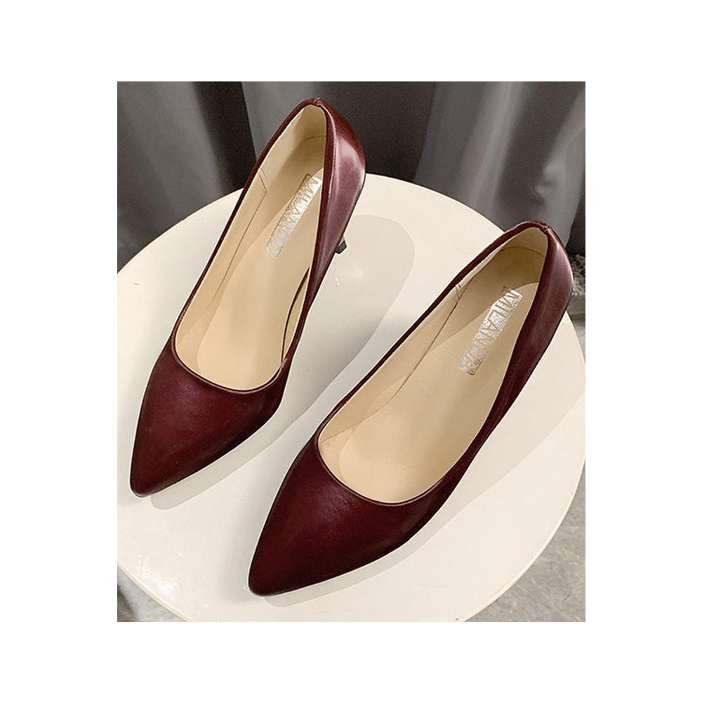 Women High Pencil Heel Solid Colored Pointed Toe Pump - WSHP76382