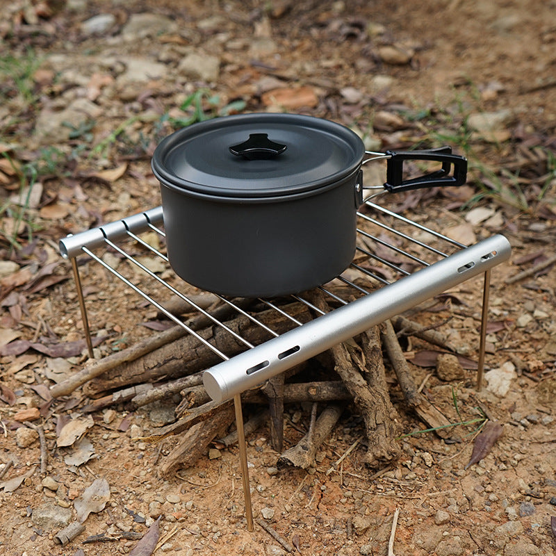 Outdoor Stainless Steel Pipe Barbecue Bracket Portable Stove Bbq Barbecue Rack Household Charcoal Assembly Barbecue Tools