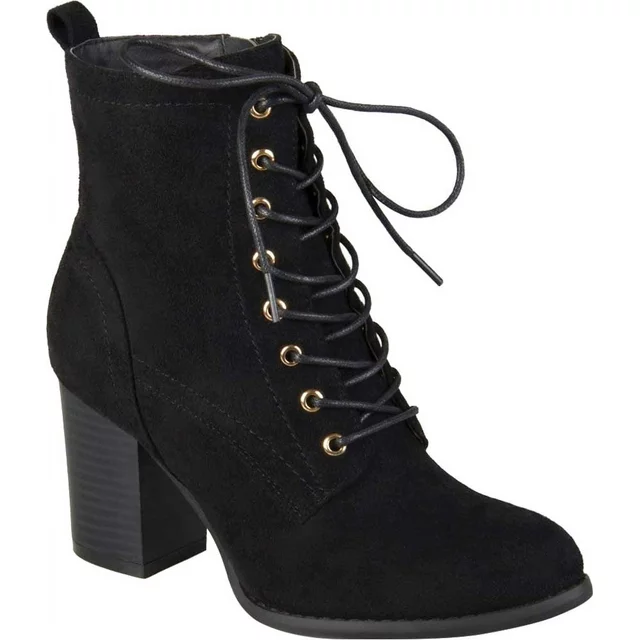 Womens Trendy Baylor Lace Up Stacked Heel Booties