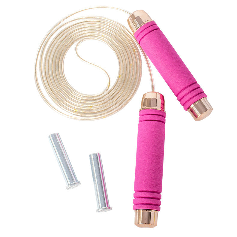 Removable weight-bearing gold-plated steel wire skipping rope for men and women fitness sports primary and secondary school students high school entrance examination training skipping rope .
