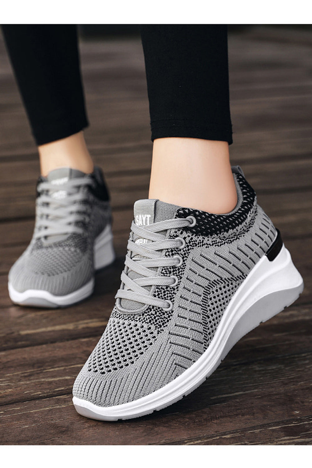 Women Pretty Solid Colored Flat Rubber Surface Restful Inner Collar Comfortable Mesh Round Head Sneaker Shoes - WSA109806