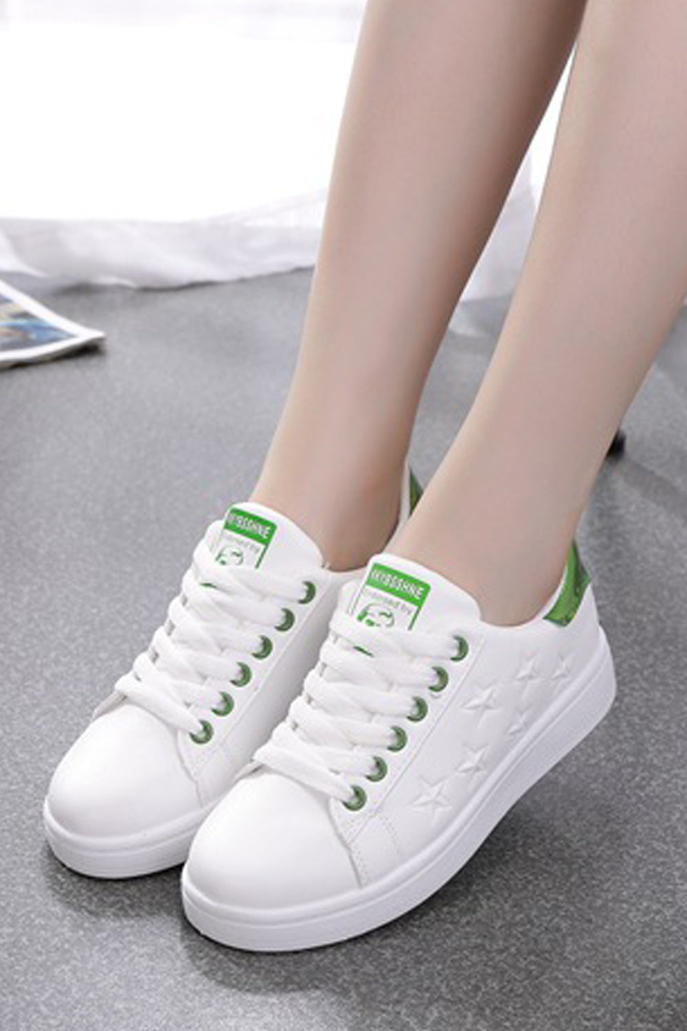 Women Comfortable Lace Up Round Toe Flat Rubber Surface Easy Solid Colored Elegant Outing Canvas Shoes - C15458KMWS