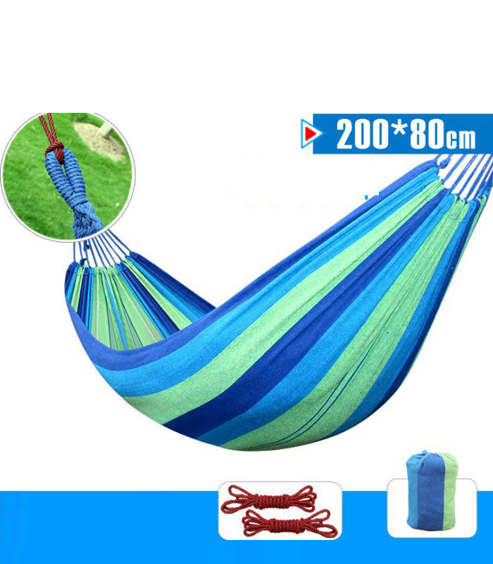 Outdoor Hammock Camping Thickened Sail Anti-Rollover Cloth Single Double Color Swing Student Lazy Bed Hanging Chair.