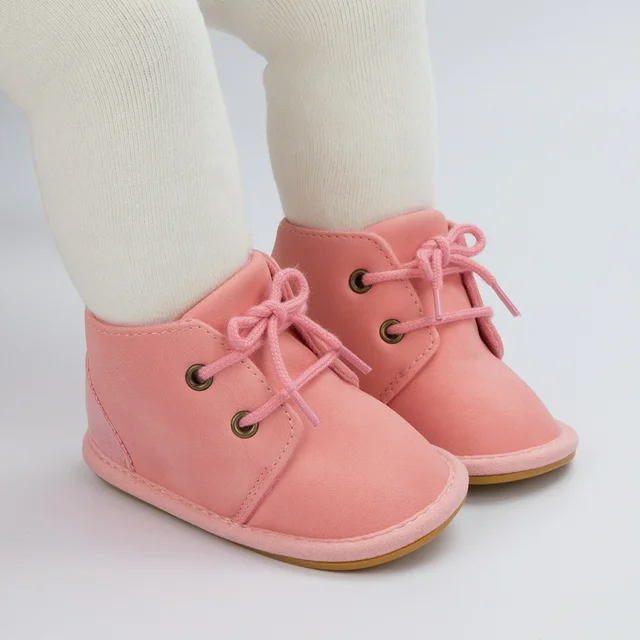 Baby Girls Boys Boots Infant Lace Up Booties Winter Shoes