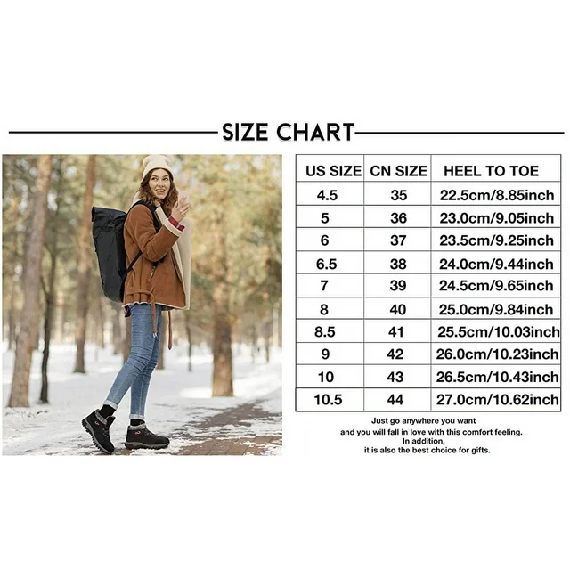 Women Winter Snow Boots Keep Warm Lined Ankle Booties Outdoor Hiking Shoes