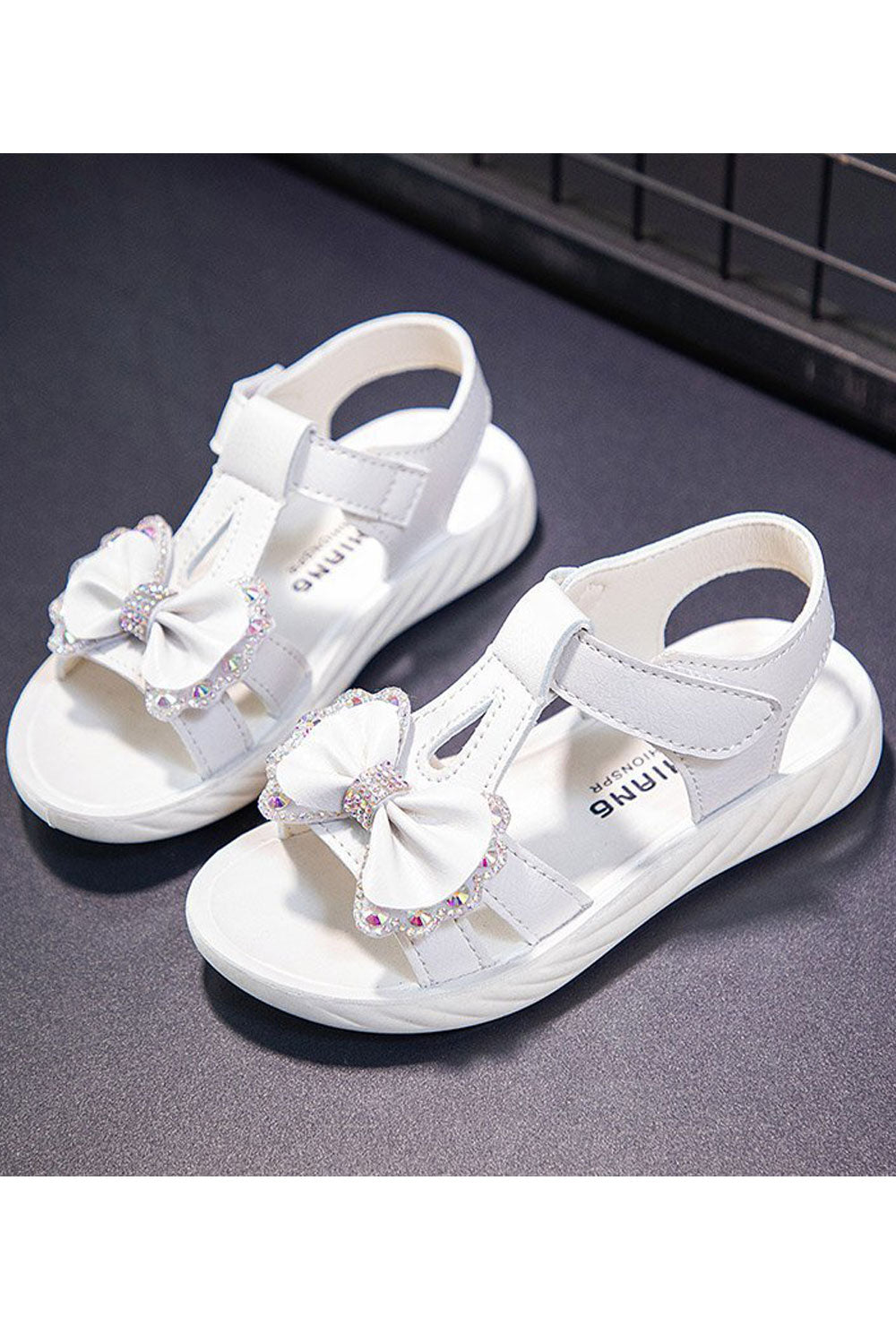 Youth Girls Comfortable Bow Decorated Solid Colored Summer Lovely Sandals - YGSD107214