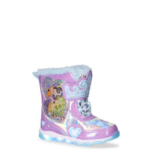 Toddler Girl fleece-lined Light Up Winter Snow Boots
