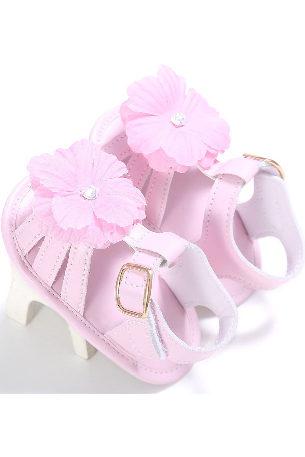Baby Girls Beautiful Flower Decorated Strap Belt Convenient Sandals - BGSD106099