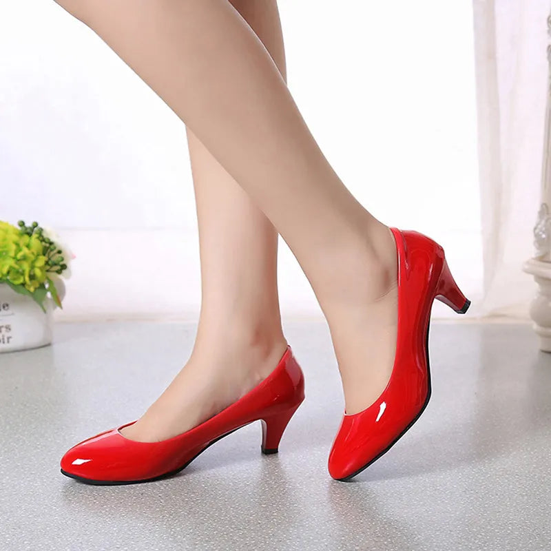 Women Pumps Nude Shallow Mouth Shoes Fashion Office Work Wedding Party Shoes Low Heel - WSHP50071