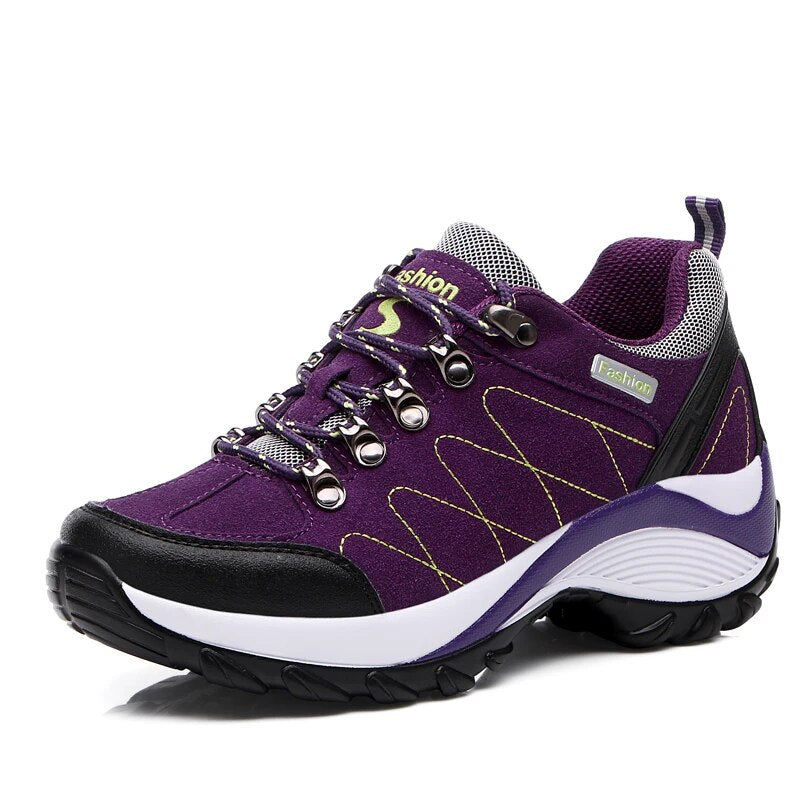 Women Outdoor High Quality Platform Hiking Shoes Casual Waterproof Trekking Sneaker - WHS50187