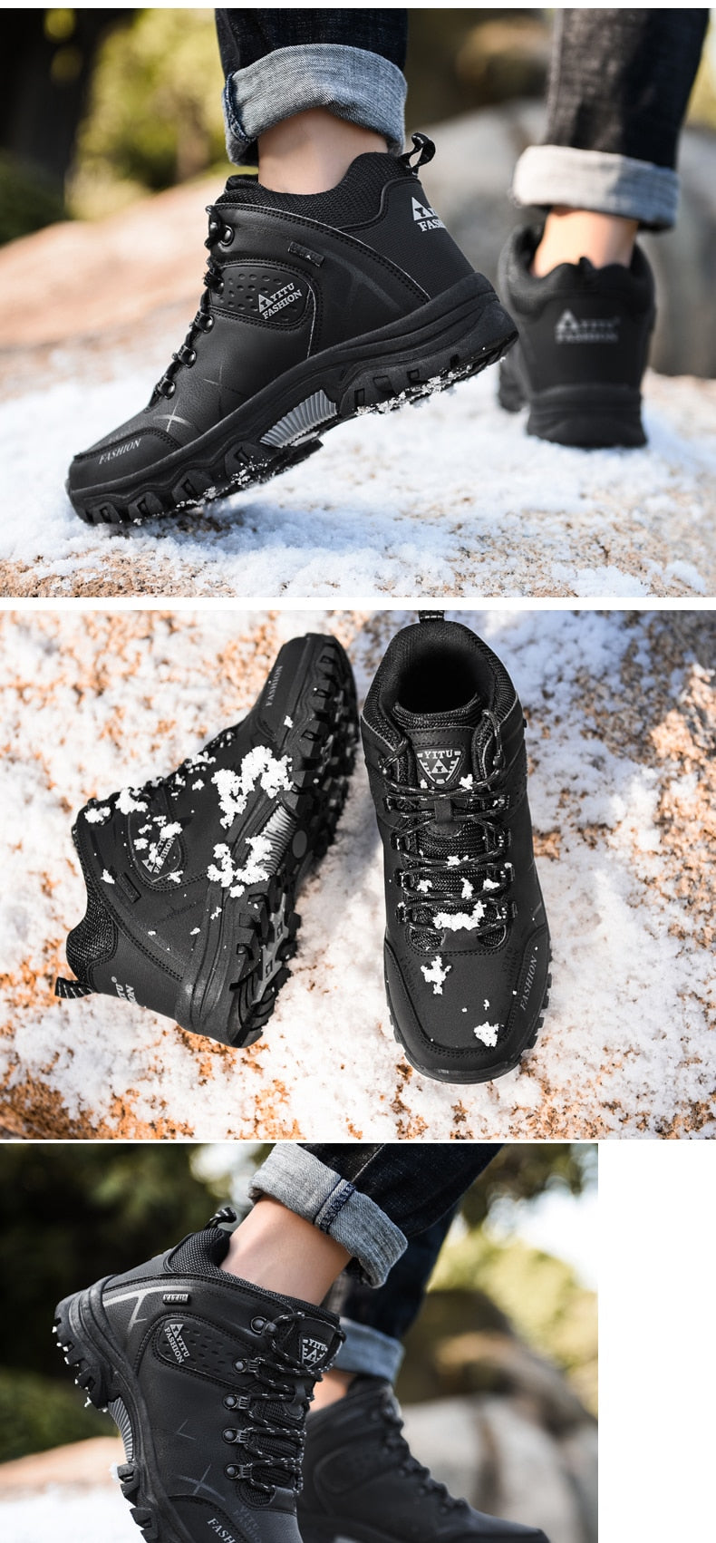 Men Boots Winter With Plush Warm Snow Boots Casual Men Winter Boots Work Shoes - MSWRB50421