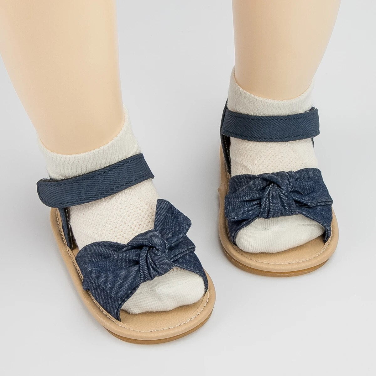 Baby Girl Summer Sandals Shoes Solid Anti-slip Soft Newborns Bow Classic First Walkers Infant Crib Shoes - BGSD50776