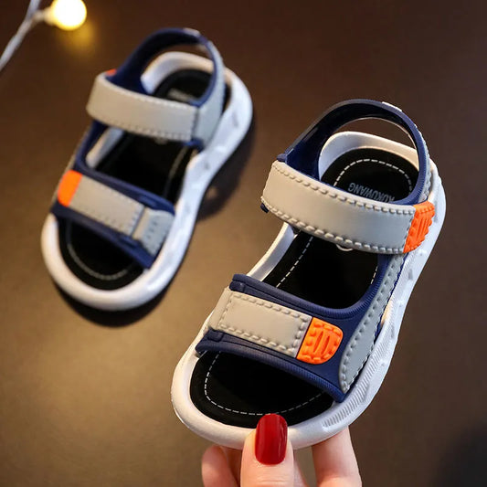 Summer Boys Leather Sandals Baby Shoes Kids Flat Child Beach Shoes - BBSD50736