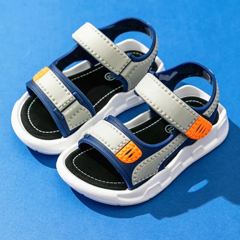 Summer Boys Leather Sandals Baby Shoes Kids Flat Child Beach Shoes - BBSD50736