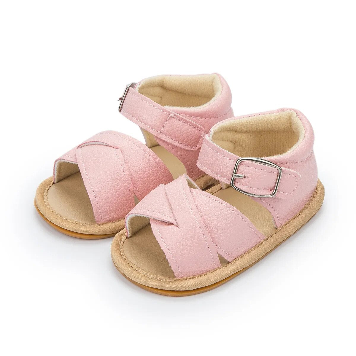 Baby Girl Sandals Baby Shoes Flats Leather Rubber Sole Anti-Slip First Walker Newborn Toddler Sandals - BGSD50777