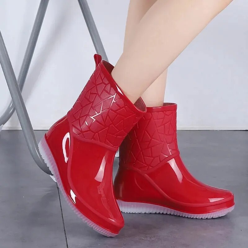 Women Waterproof Work Shoes for Women Non-slip  Mid-Calf Water Boots - WRB50125