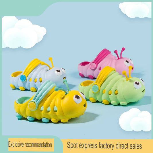 Summer children's slippers for small and medium-sized children cartoon boys and girls infants and toddlers caterpillar hole shoes baby sandals indoor