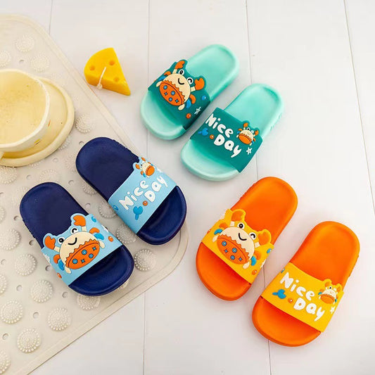 children's slippers for summer new beach cartoon cute internet celebrities wear PVC plastic shoes inside and outside.