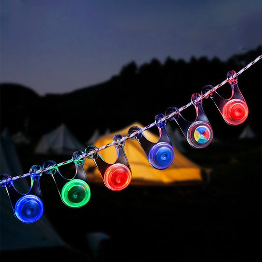 Outdoor camping LED warning light, ambient light, high brightness tent rope hanging light, decorative light, silicone camping light