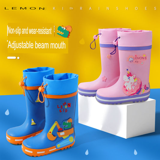 children's rain boots for boys and girls, baby water boots, non-slip rubber shoes, primary school students' rain boots, rubber rain boots