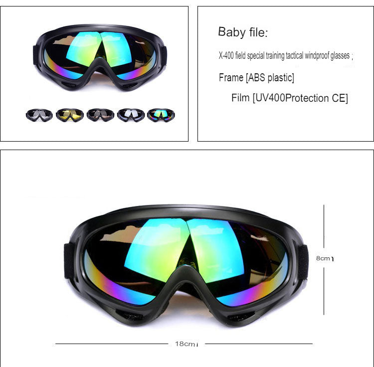 Outdoor Goggles Riding Motorcycle Sports Goggles X400 Windproof Sand Fans Tactical Equipment Ski Glasses