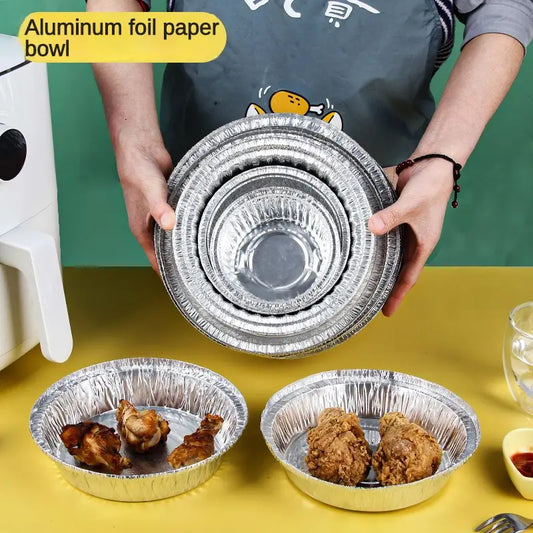 Air Fryer Special Tin Foil Tray Household Round Tin Foil Box Baking Tray Aluminum Foil Box Tin Foil Bowl
