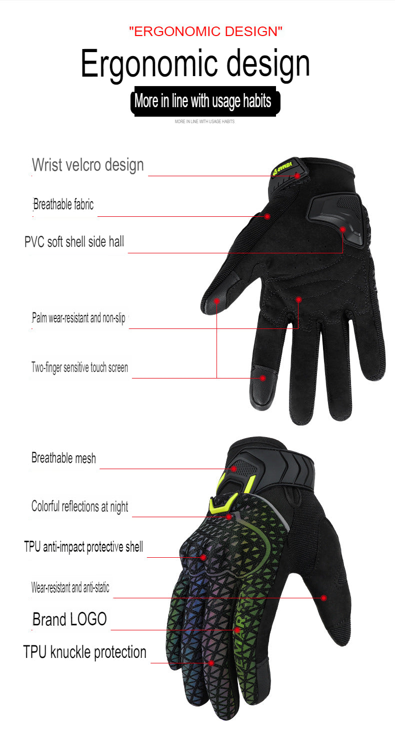 Spring And Summer Motorcycle Riding Gloves For Men And Women, Tpu Protective Shell, Anti-Fall, Breathable, Four-Season Equipment For Motorcycle Riders