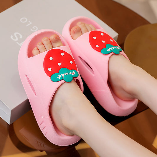 Summer non-slip thickened cartoon cute girl baby kindergarten boy child indoor children's slippers with poop feeling