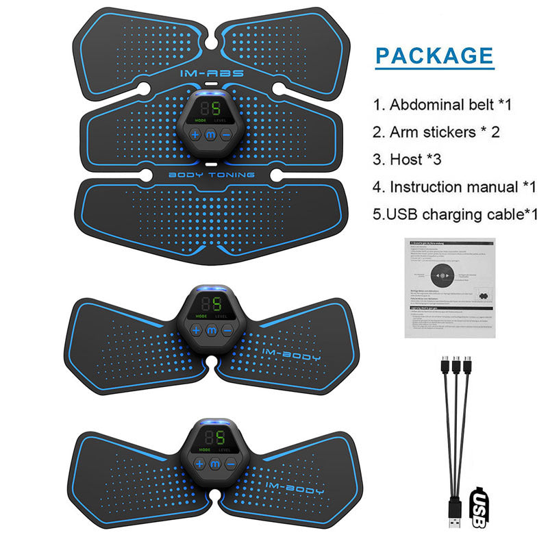 10 Modes In Stock Ems Pulse Abdominal Muscle Patch Three-Piece Set Portable Muscle Stimulator Vest Line Trainer