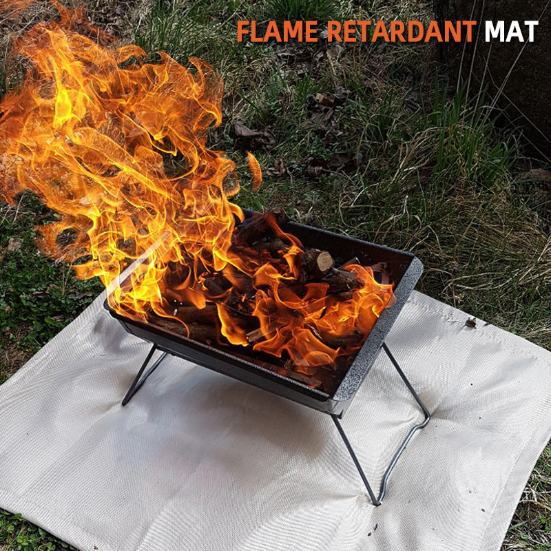 Outdoor Camping Fireproof Cloth Picnic Barbecue Insulation Mat Flame Retardant High Temperature Fire Extinguishing Blanket Fiberglass Flame Retardant Cloth