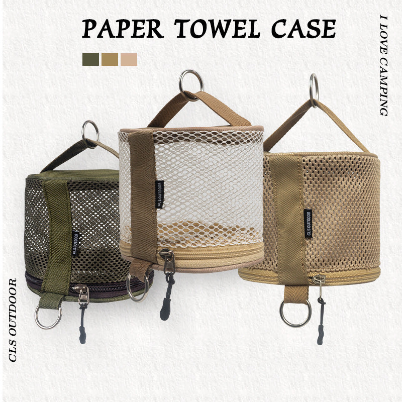 Outdoor Camping Paper Towel Pull-Out Home Portable Roll Paper Storage Bag Car Portable Paper Tube Bag Storage Box