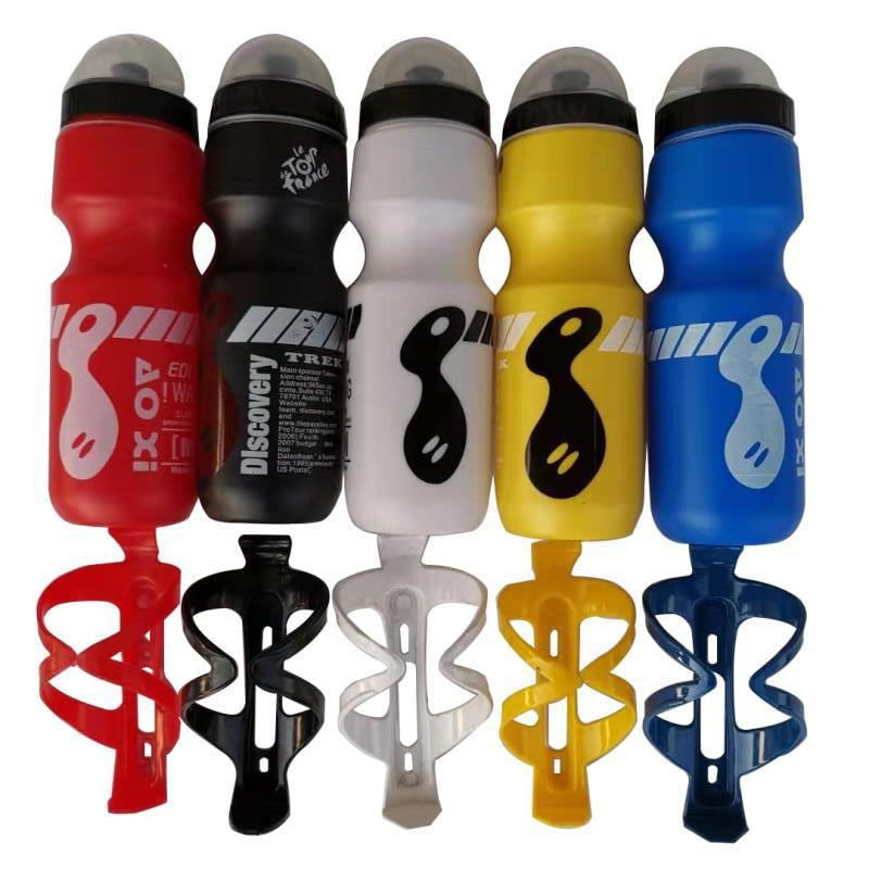 (Pack of 2) 750ml Sports Water Bottle Depending On Mountain Bike Sports With Dust Cover Pc Plastic Water Bottle + Water Bottle Holder Set.