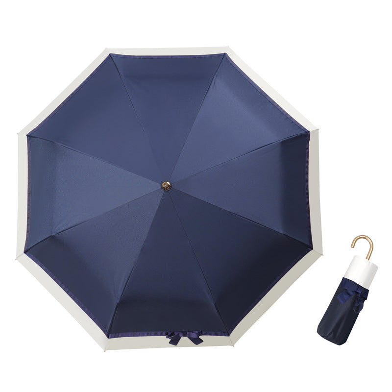 Rain Or Shine Sun Protection Umbrella Color Matching, Small Gold Hook, High Appearance, Compact, Portable, Rain Or Shine Sun Umbrella