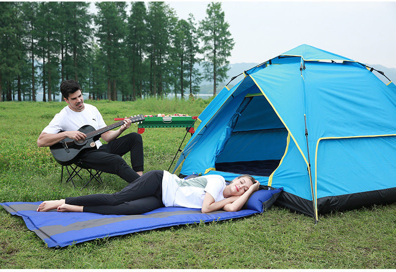 Outdoor Double Automatic Padded Outdoor Camping Thickened Waterproof Portable Widened Warm And Pillow Car Inflatable Bed