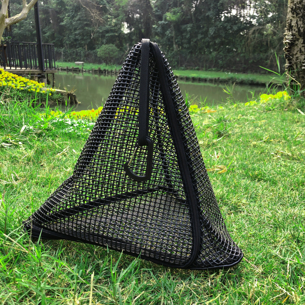 Storage outdoor drying net foldable fabric grid outdoor camping hanging net storage basket PVC hanging net bag