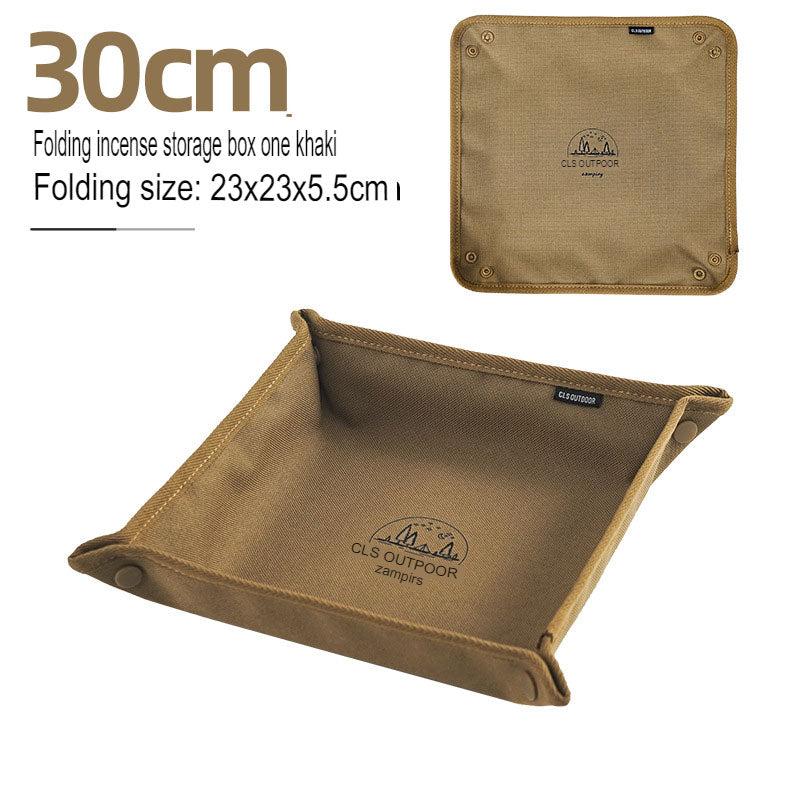 Outdoor Camping Storage Tray Home Travel Storage Box Camping Portable Folding Square Debris Storage Tray