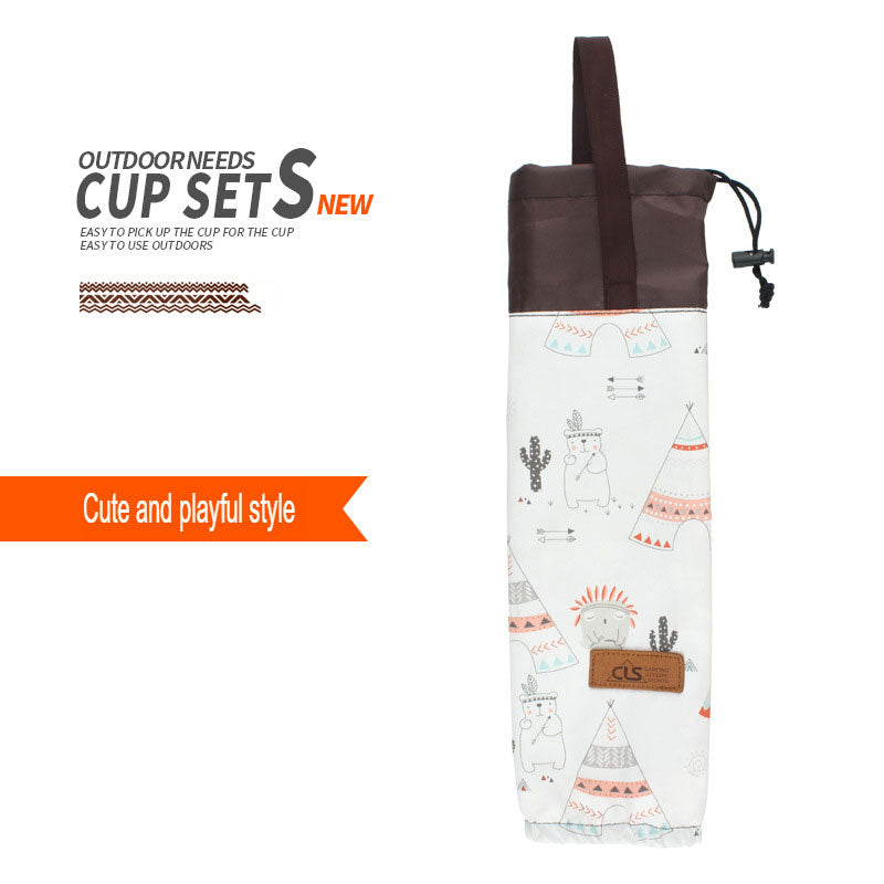 Outdoor Paper Cup Bag Disposable Cup Storage Bag Waterproof Hanging Bag Self-Driving Tour Portable Paper Cup Dustproof Bag Cup Bag