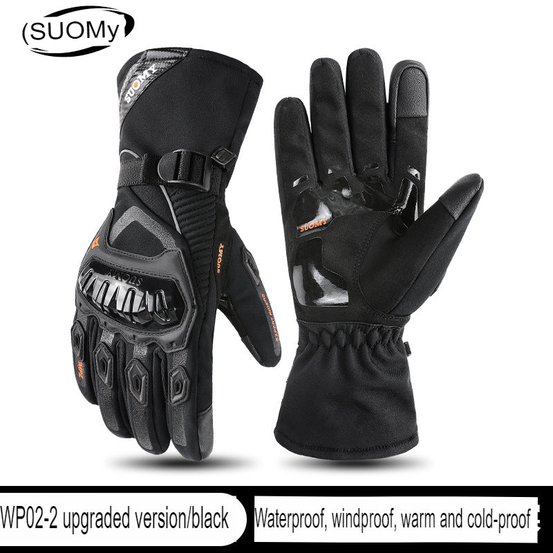 Motorcycle Riding Gloves Men's Winter Warm Waterproof Thickened Windproof And Fall-Proof Touch Screen Gloves