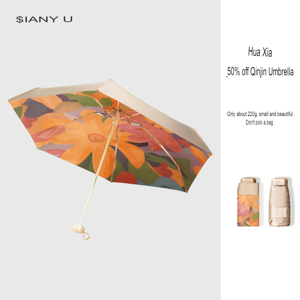 Mini sun umbrella, sun protection, compact, portable, sunny or rainy, anti-UV, women's 50% pocket ultra-light umbrella