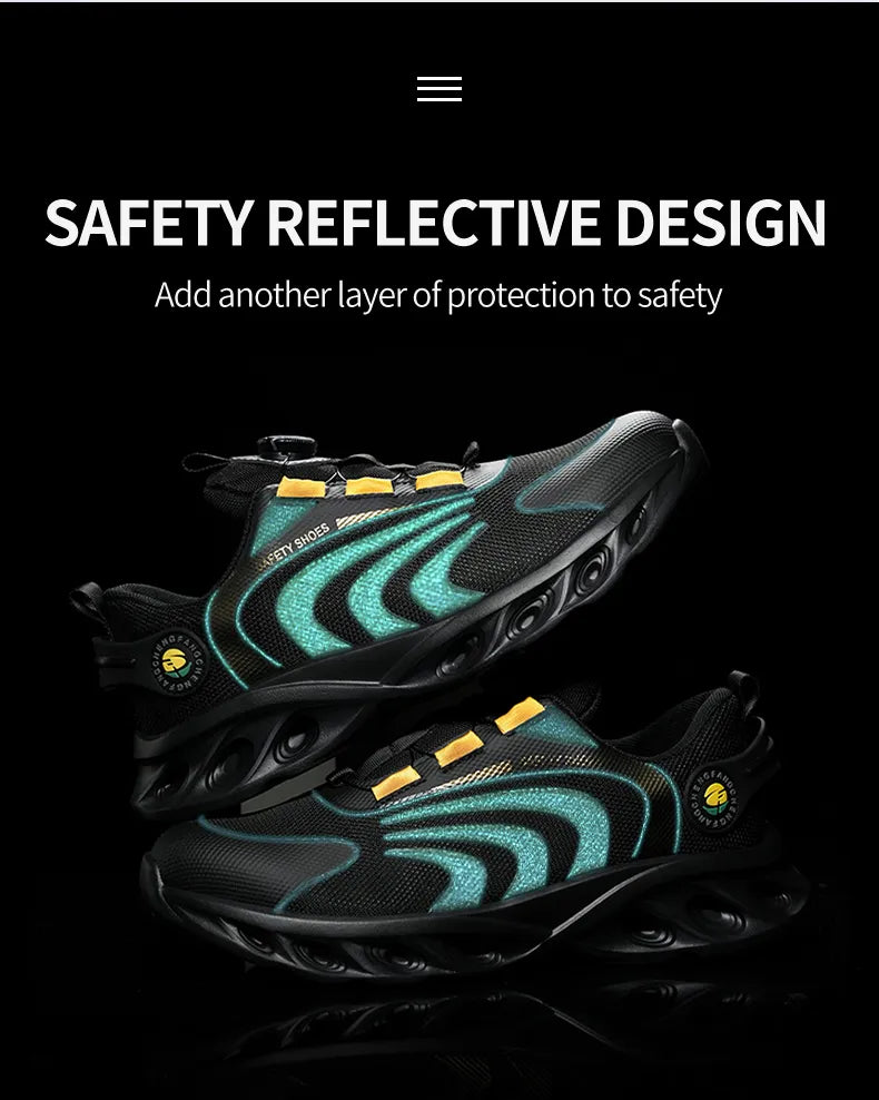 Men Rotary Safety Shoes Work Boots Steel Toe Anti-smash Work Sneakers Indestructible Shoes - MS50300