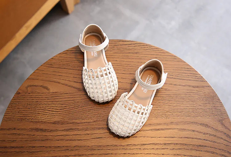 Kids Girls Sandals Summer Soft-soled Woven Closed Toe Sandals - YGSD50616
