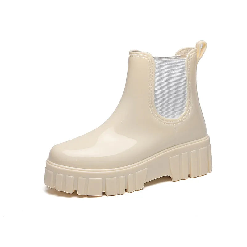 Women Rain Boots Garden Galoshes Waterproof Rubber Chelsea Boots Female Non-slip Water Shoes - WRB50137